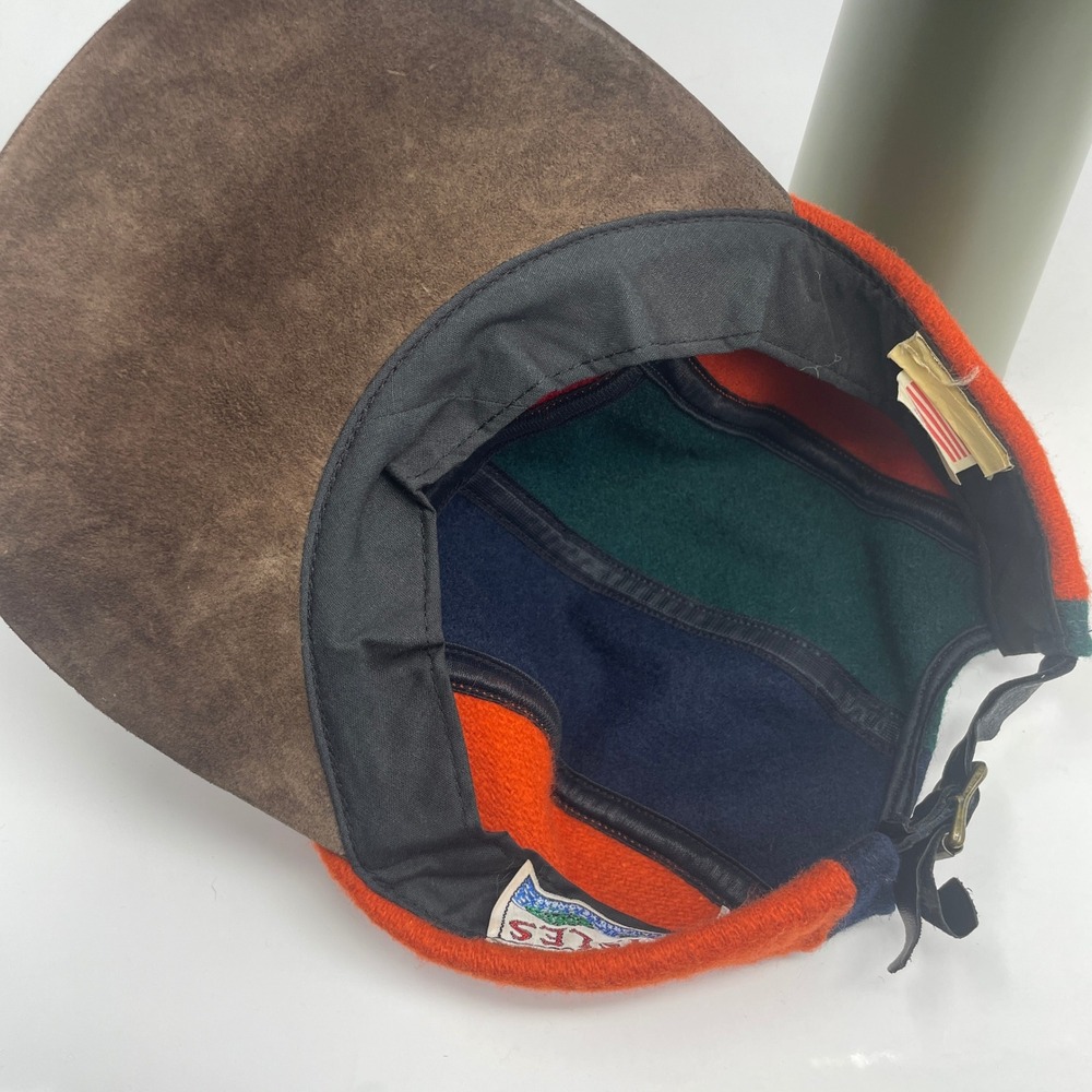 Lake of the Isles Vintage 5 Panel Hat Wool Colorblock Genuine Suede Brim USA - Picture 4 of 10